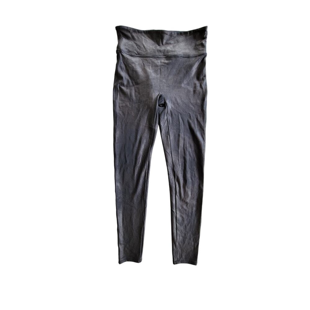 Spanx Faux Leather‎ Leggings Black High Rise Size XL